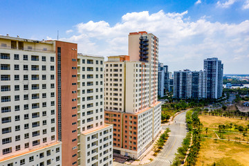 Fototapeta premium Apartment buildings complex in Ho Chi Minh city