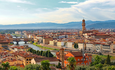 Panorama of the Italian city of Florence in the Tuscany region w