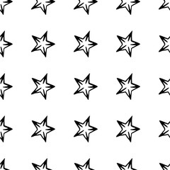 Seamless doodle hand drawn stars