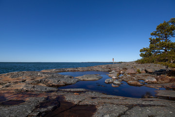 Puddles by the sea.