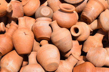 clay pots for sale at the Aracaju handicraft market