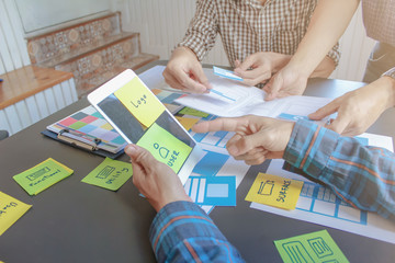 Soft Focus and Blur,A group of web designers are working together to develop a mobile responsive...