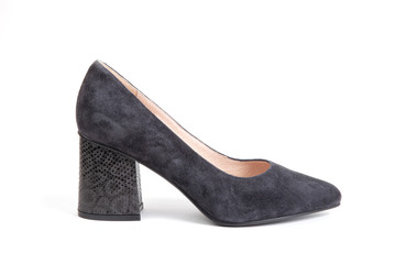 women's shoes on a white background isolated. Copy space text.