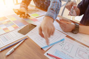 Soft Focus and Blur,A group of web designers are working together to develop a mobile responsive...