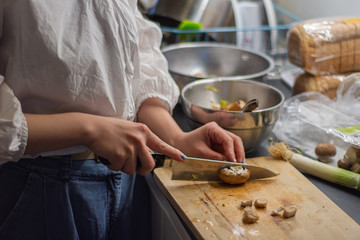 cooking champignone mushrooms 