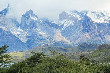 Landscape of "Los Cuernos" (The Horns in English) - Torres del Paine National Park