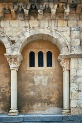 Segovia historical building closeup view