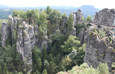 Fototapeta na wymiar view of the bastei mountains in germany