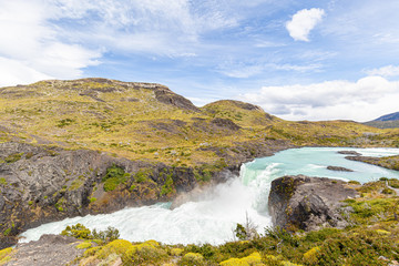 Salto Grande waterfall, Paine river, Torres del Paine National Park, Patagonia, Chile