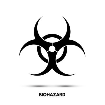 Black biohazard sign isolated on white background. Vector symbol.