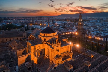 Fototapeta na wymiar The Mosque–Cathedral of Córdoba aerial view