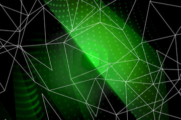 Naklejka premium abstract, green, light, design, pattern, texture, technology, wallpaper, tunnel, web, blue, black, space, fractal, motion, line, grid, digital, illustration, backdrop, 3d, art, lines, concept, dark