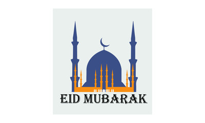 Eid Mubarak Eid Al Fitr Holy Day for Muslim People. Vector Illustration.  poster, banner, campaign, and greeting card caligraphy meaning Eid Greeting