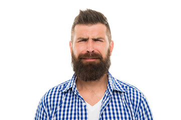 Obraz premium being in bad mood. Brutal bearded male. Classic style. unshaven head hair. bearded dandy in trendy manner. brutal caucasian hipster with moustache. unhappy handsome old-fashioned hipster