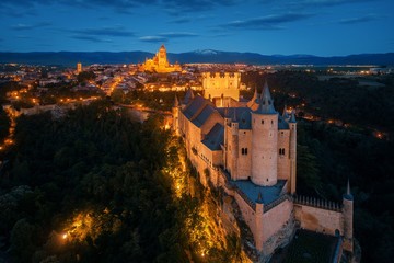Alcazar of Segovia at night
