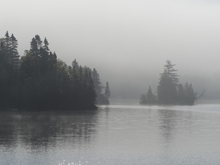 Misty lake in Mont-Tremblant National Park