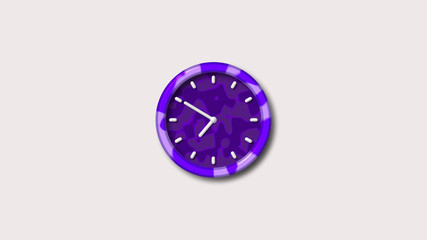 New purple creative 3d wall clock,Clock icon,white background clock icon