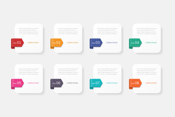 Infographics design vector. Business concept with 8 options, steps or processes.