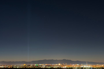 Fototapeta premium Night high angle view of the skyline of Las Vegas