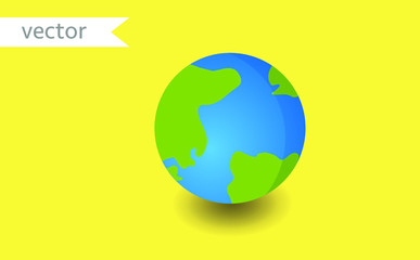 Earth icon. Globe vector illustration. Planet concept.