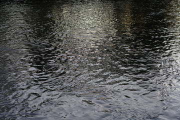 Rapidly flowing river with reflections