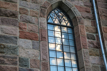 Obraz premium Beautiful large windows in an old building.