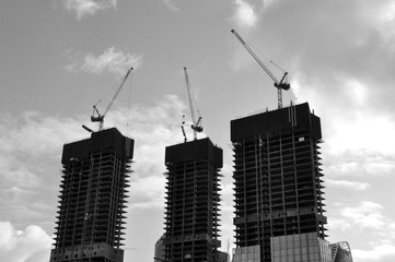 Construction of a group of multi-storey residential buildings.