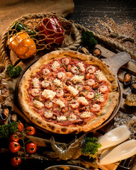 High definition Seafood Pizza 