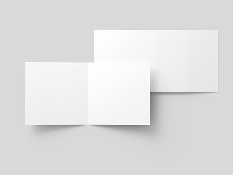 Brochure in square format folded to two - mockup