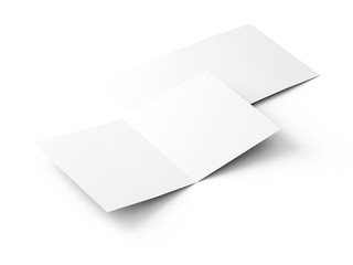 Brochure in square format folded to two - mockup