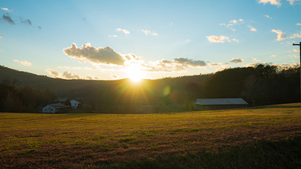 Sunset at an old farm 