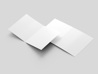 Brochure in square format folded to two - mockup
