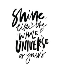 Compliment. Hand lettering quote for card, poster