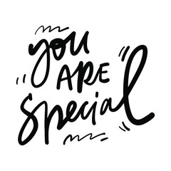 Compliment. Hand lettering quote for card, poster