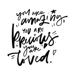 Compliment. Hand lettering quote for card, poster