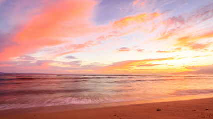 Colourful sunset in Maui, Hawaii