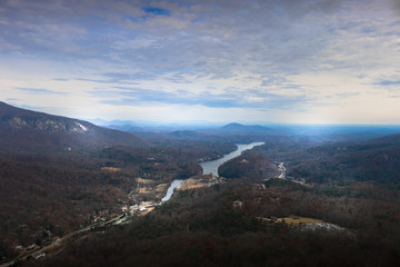 Fototapeta na wymiar aerial view from top of mountain