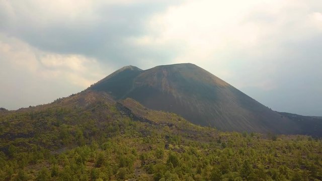 paricutin volcano and forest aerial	