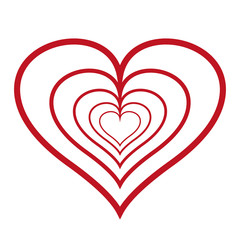 Red heart icon logo. Heart frame strokes design