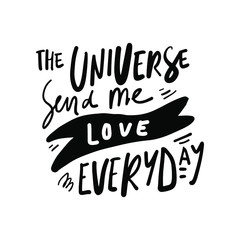 Positive inspirational quote. Affirmations. Hand lettering illustration. Moden abstract background