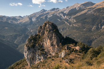 Fototapeta na wymiar Ermitas de Tella trekking route in Huesca Spain