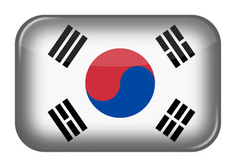 Korea web icon rectangle button with clipping path