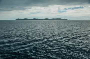 Distant Caribbean Islands from a Cruise ship