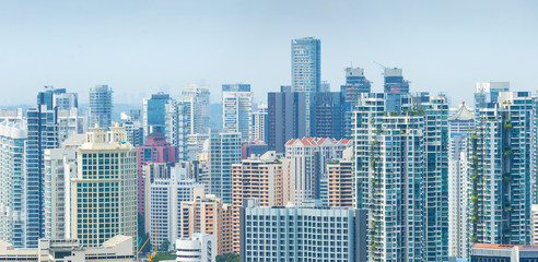 Fototapeta na wymiar Panorama of Singapore real estate