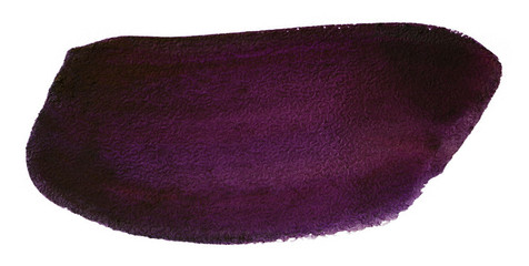 dark purple watercolor paint stain on a white background.