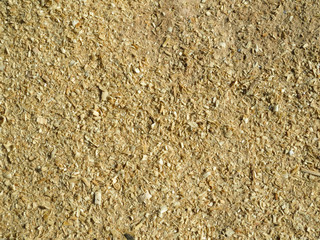 Top view natural small pine sawdust, background.