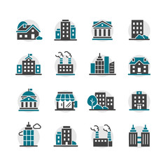 Architecture city vector icon set