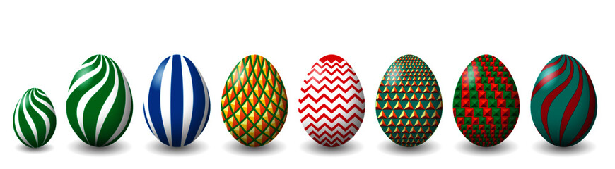 Easter eggs with Saint Basil's Cathedral Patterns