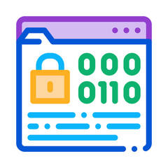 binary code protection icon vector. binary code protection sign. color contour symbol illustration