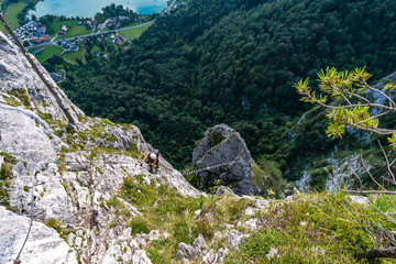 Climbing on the Drachenwand via ferrata